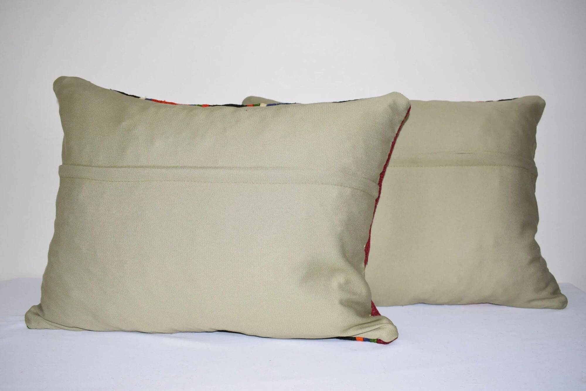 Set of 2 vintage kilim cushion covers 46x61 cm