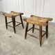 Duo de tabourets 1950 en paille