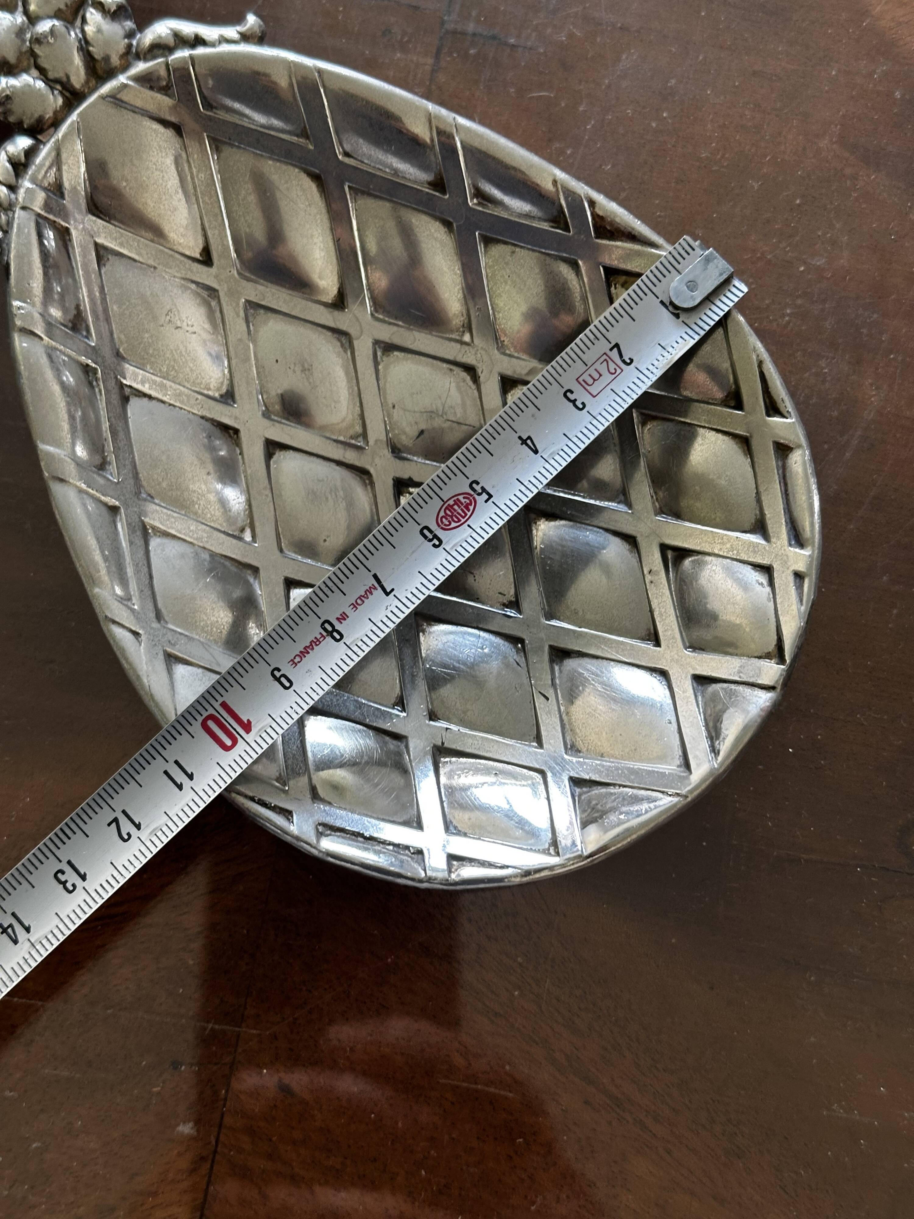 Silver-plated metal pineapple trinket tray, 1970