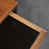 Vintage classic mid-century scandinavian danish modern rosewood coffee table with pull-out black top