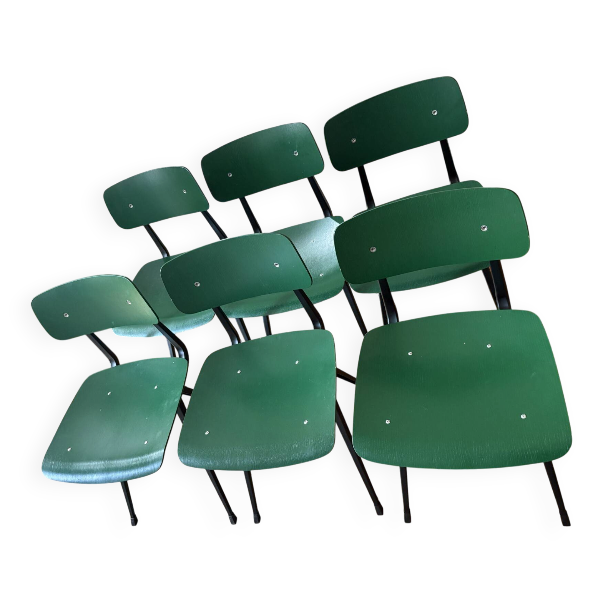 6 green Hay Result chairs