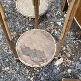 Bar and stools in rattan and chestnut
