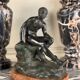 Hermès au repos, bronze Grand Tour, patine noir et verte, XIXème siècle