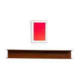 Wooden open wall shelf, 200cm, designed by Walter Wirz for Wilhelm Renz, Germany