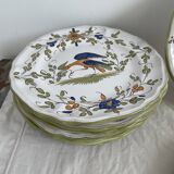 Dessert service, earthenware, Martres-Tolosane, signed Matet France