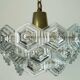 3-tier mid century pendant light with 27 hexagonal glass panels 1960s 70s