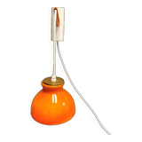 Holmegaard wall lamp in glass, nice orange/red color, danish design, retro, vintage, 1970s
