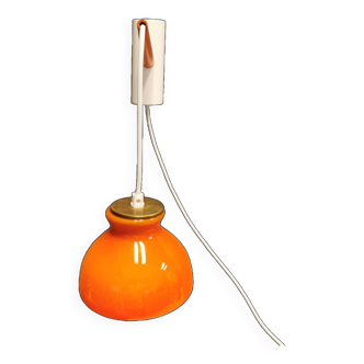 Holmegaard wall lamp in glass, nice orange/red color, danish design, retro, vintage, 1970s