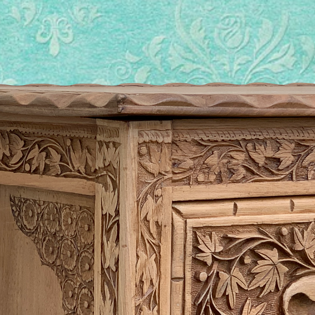 Carved solid Padouk chest of drawers 1950