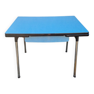 Table formica bleu de