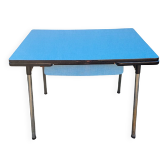 Blue formica table from 1970