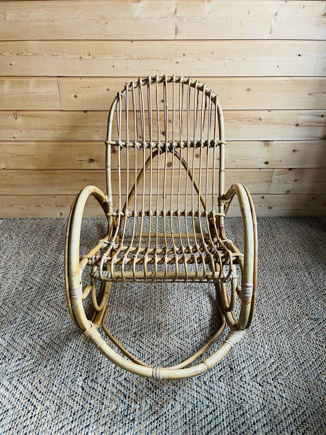 Children's rattan rocking chair