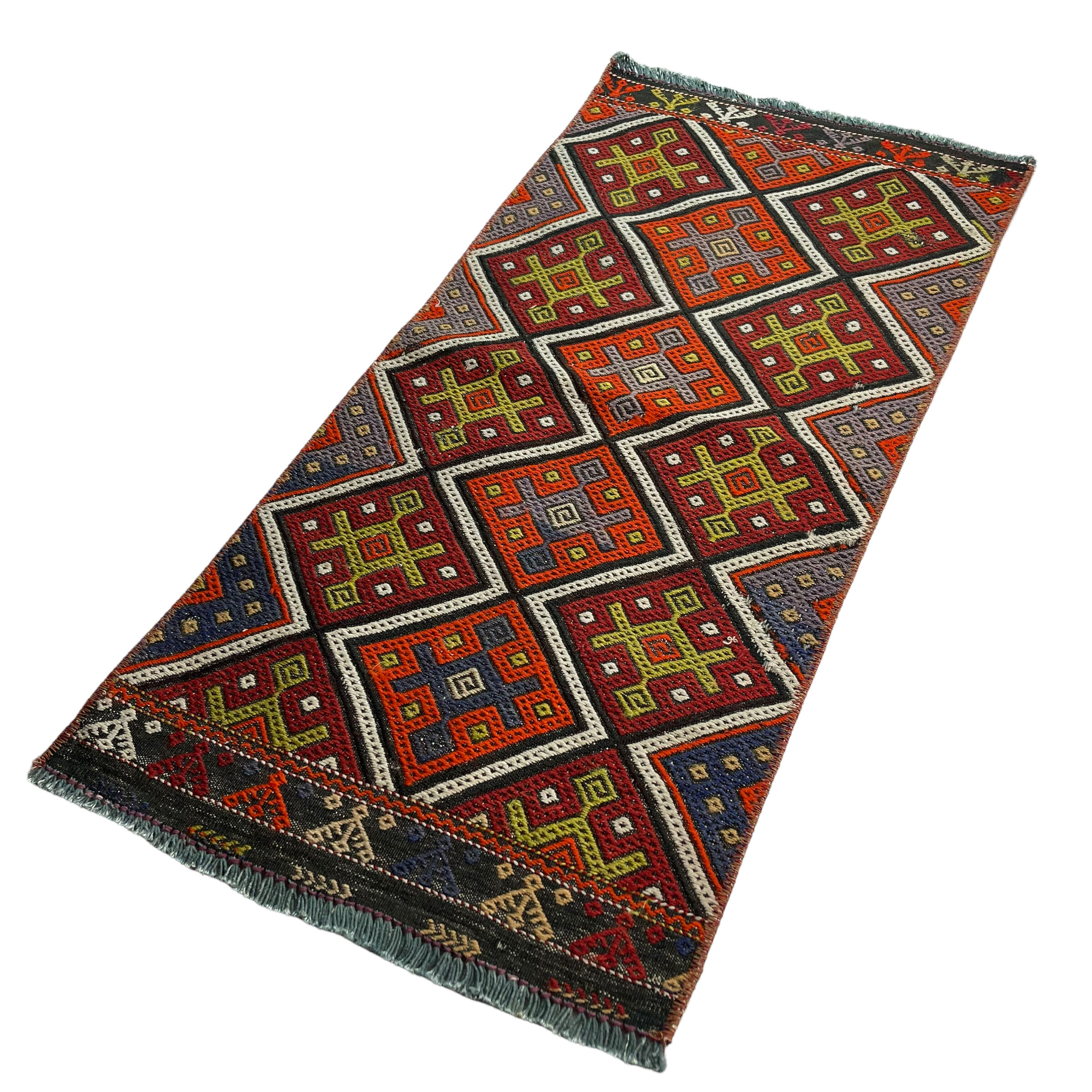 Vintage turkish kilim rug , 95 x 45 cm