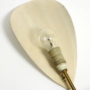 Mid Century Modern brass wall lamp with perforated metal sheet lampshades