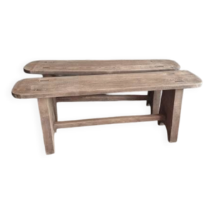 paire de bancs en chêne