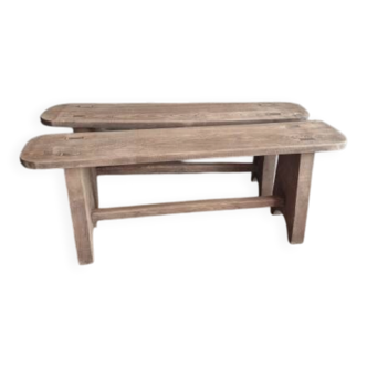 Pair of oak benches