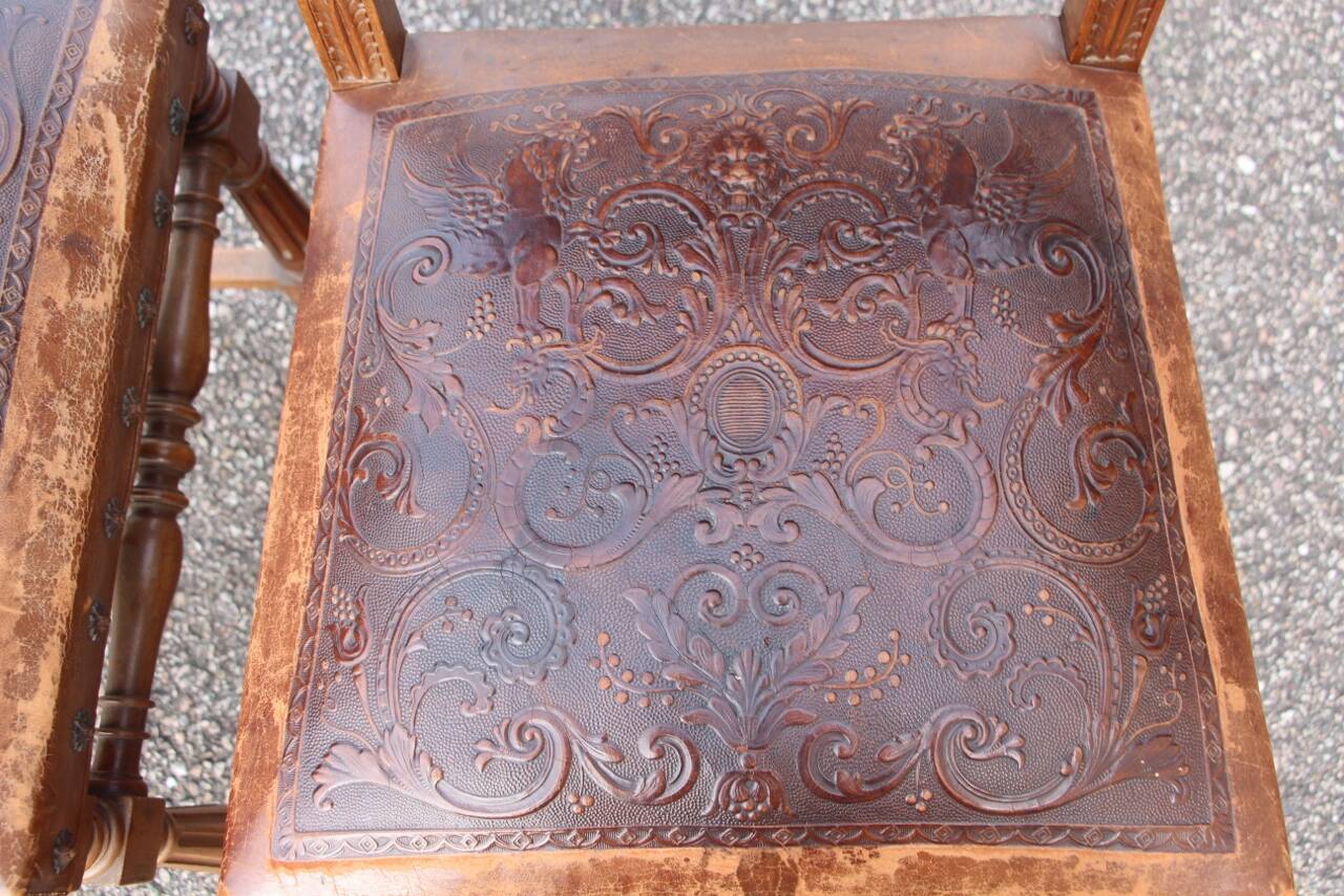 set of twelve Cordoba leather chairs from the 19th century