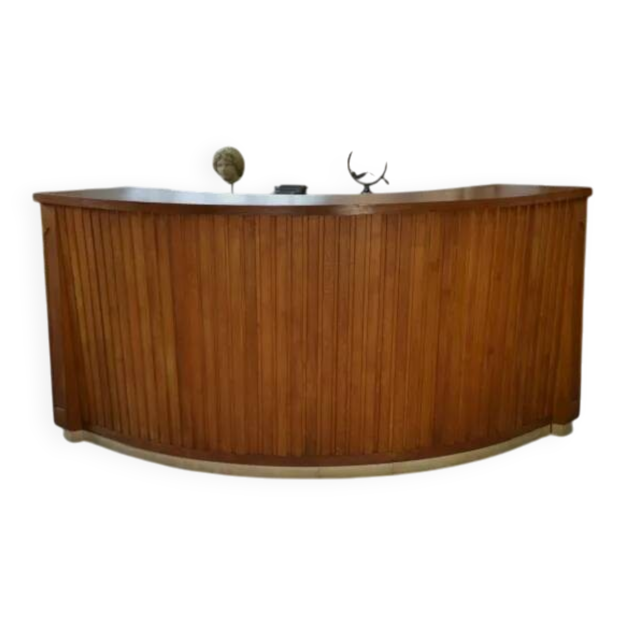 1950s curved oak counter/bar