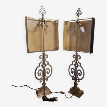 Pair of Lamps from Maison Charles, Rinceaux models ref 2374 from the 70's.
