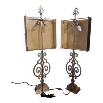 Pair of Lamps from Maison Charles, Rinceaux models ref 2374 from the 70's.