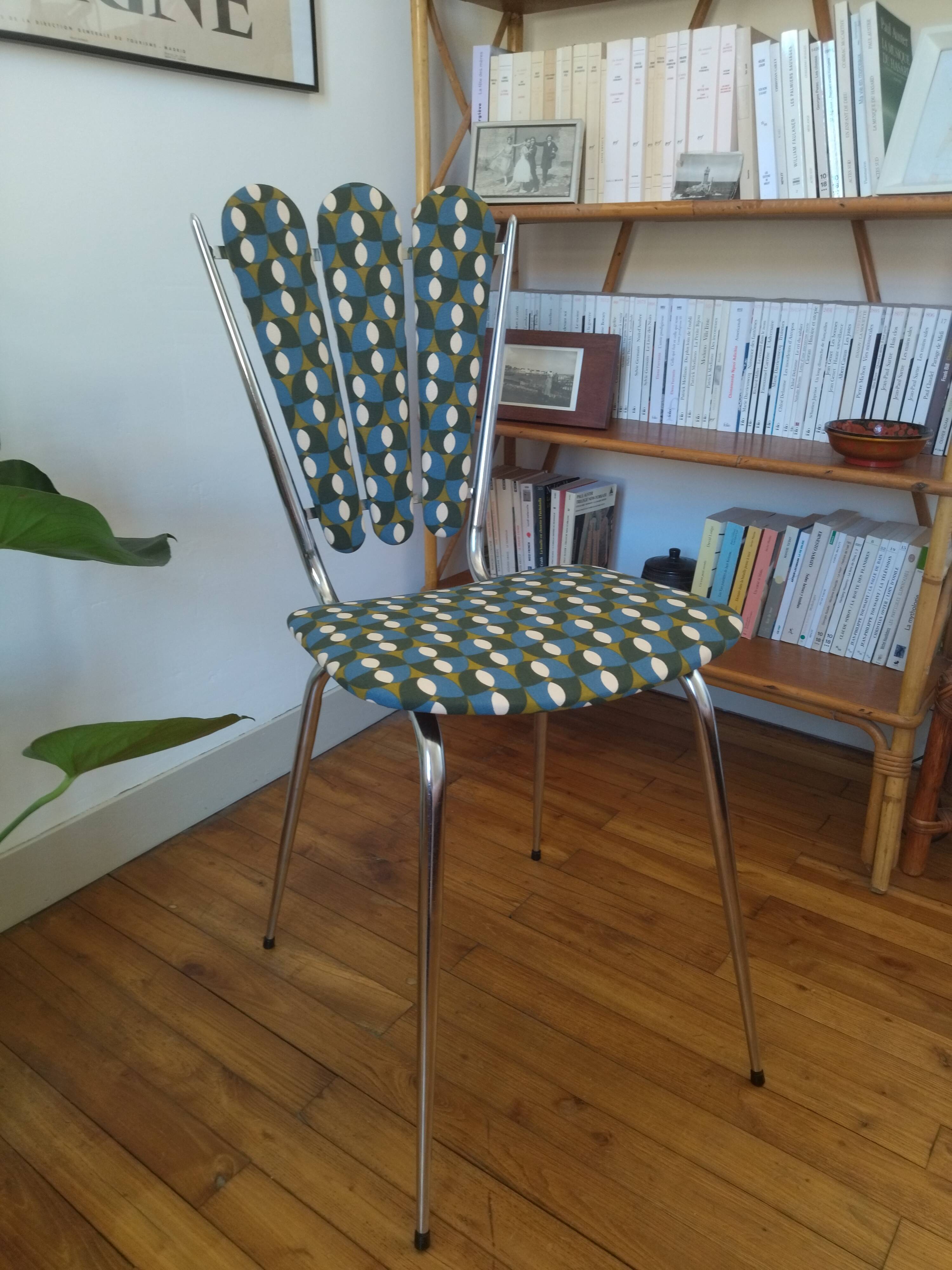 Set of reupholstered "petal" chairs