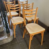 Chaises Baumann Bistrot Vintage Skaï Blanc