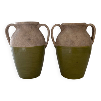 Pair of two-coloured jars