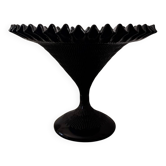 Black opaline glass footed bowl
