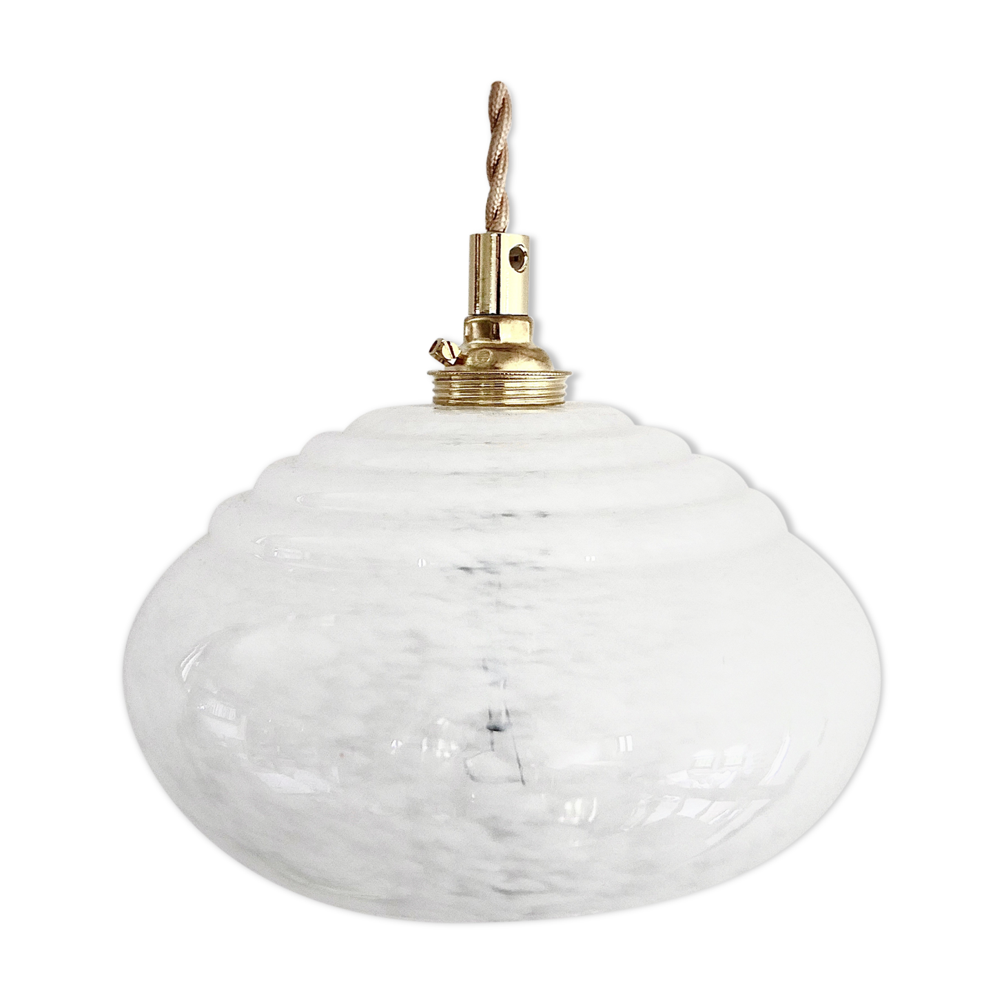 White Clichy glass hanging lamp