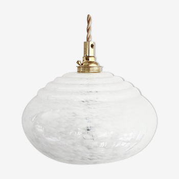White Clichy glass hanging lamp