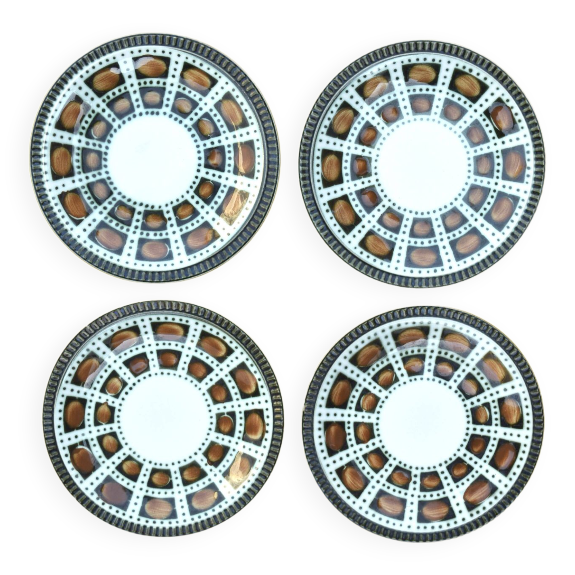 Lot de 4 assiettes à dessert BOCH  La Louvière - Série Bernadette - 1966