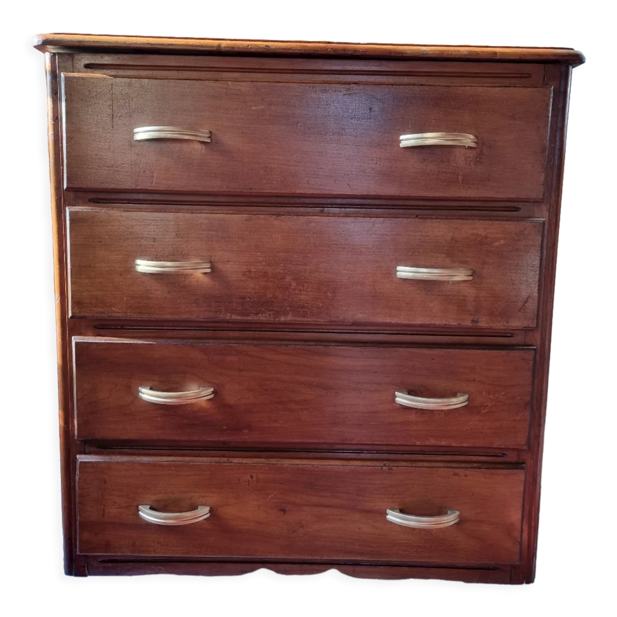 Art deco chest of drawers feet whiskers patinated