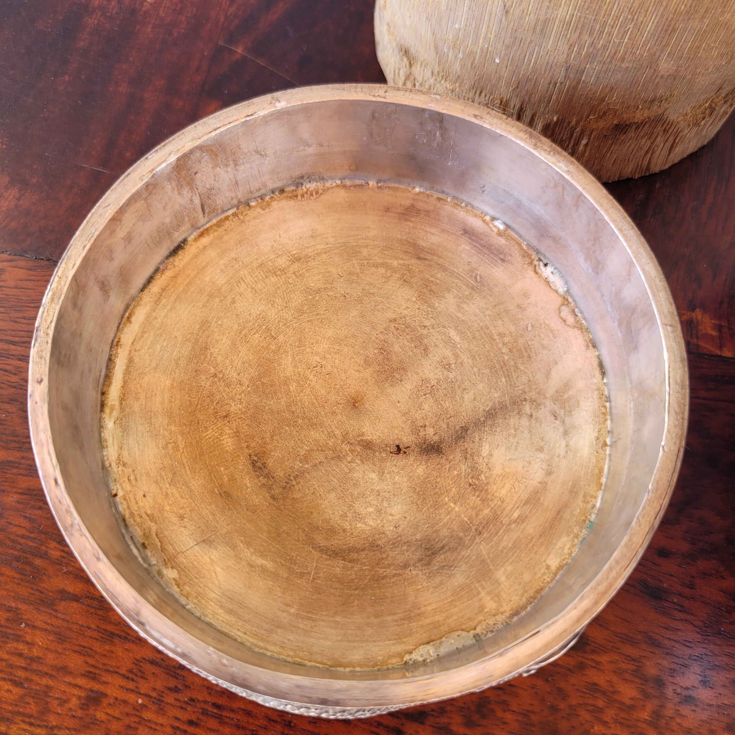 Chiseled Solid Silver Tea Box Vietnam