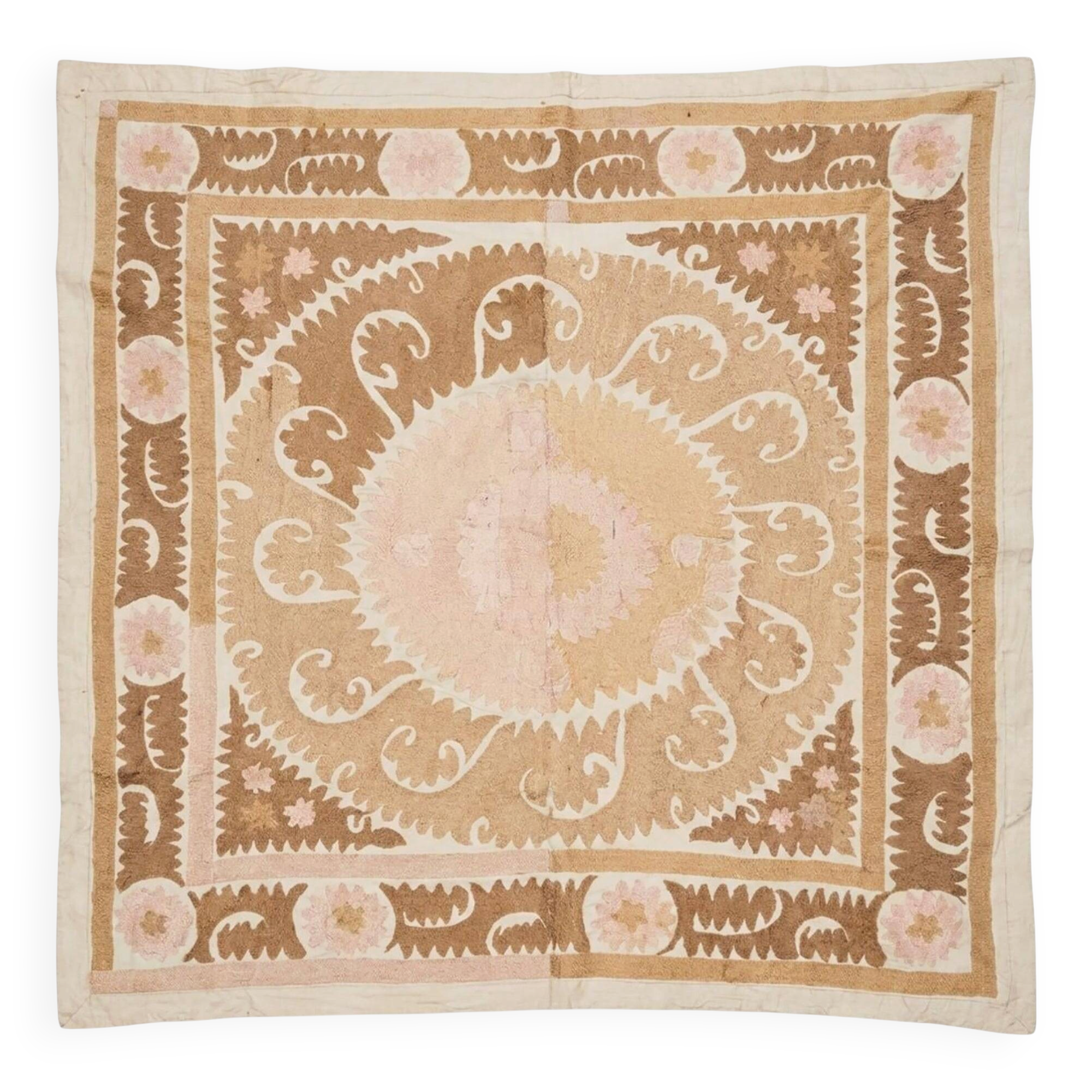 Vintage hand-embroidered tablecloth 145x150 cm