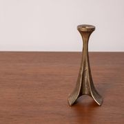 Brutalist bronze candlestick by Michael Harjes, 1970s, Germany.