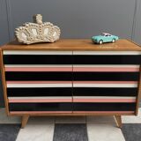 Pink Triple front Jiri Jiroutek sideboard for Interier Praha 1960s