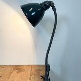 Industrial Grey Enamel Gooseneck Desk Lamp from Siemens, 1950s