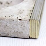 Travertine and brass ashtray