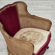 1950s, Danish armchair, furniture velour, ash wood,, mesh.