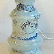 Lampe céramique bleue océan