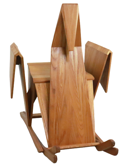 Sculptural rocking chair origami bird