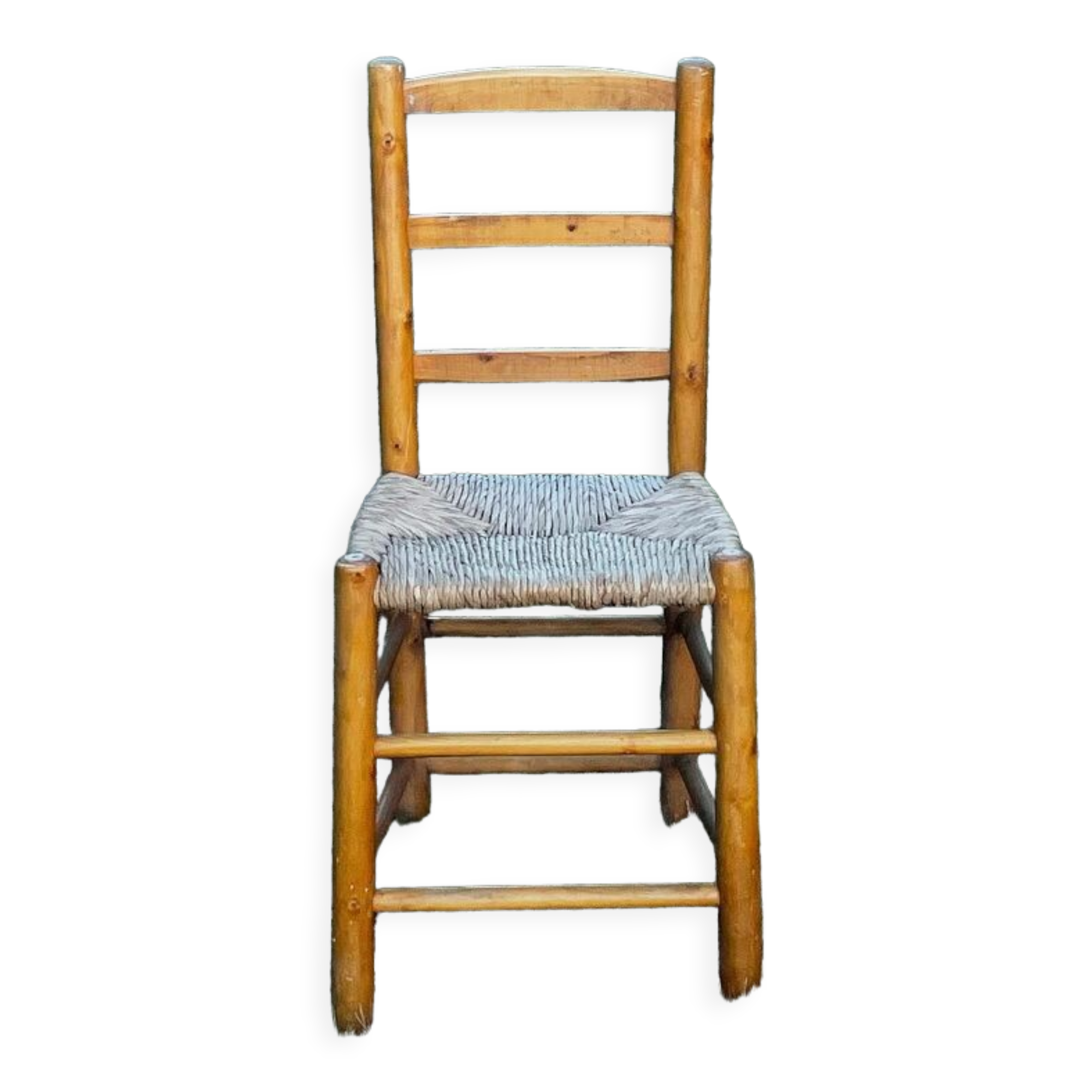 Farm chair wood and straw