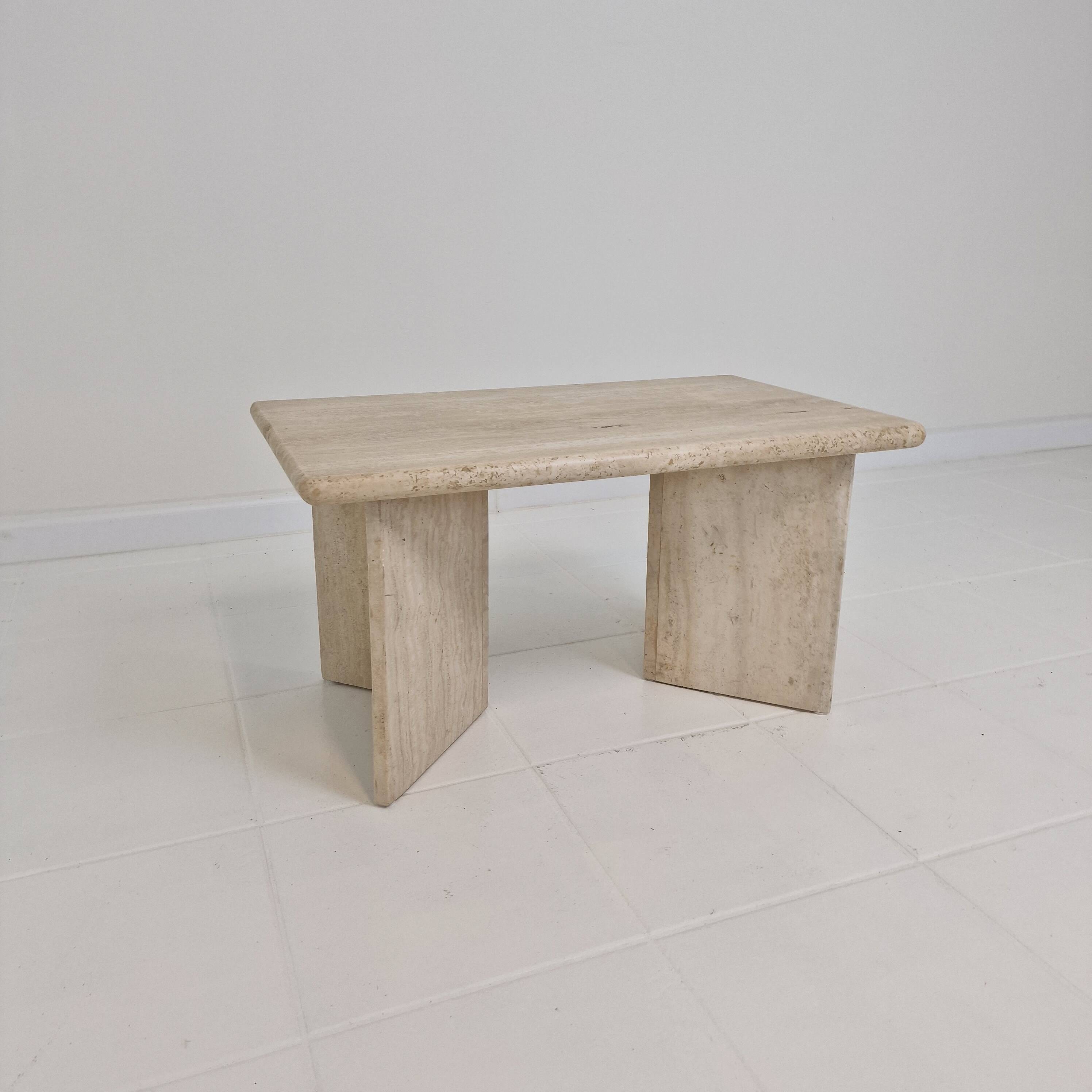 Rectangle Travertine Coffee or Side Table, Italy 1980s