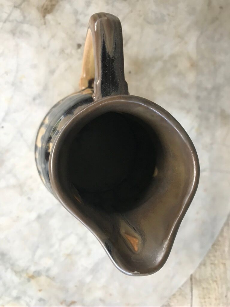 Vintage pitcher enamelled sandstone