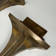 Italian Deco Style Wall Lamps in Bronze attributed to Banci, 1970s, Set of 2