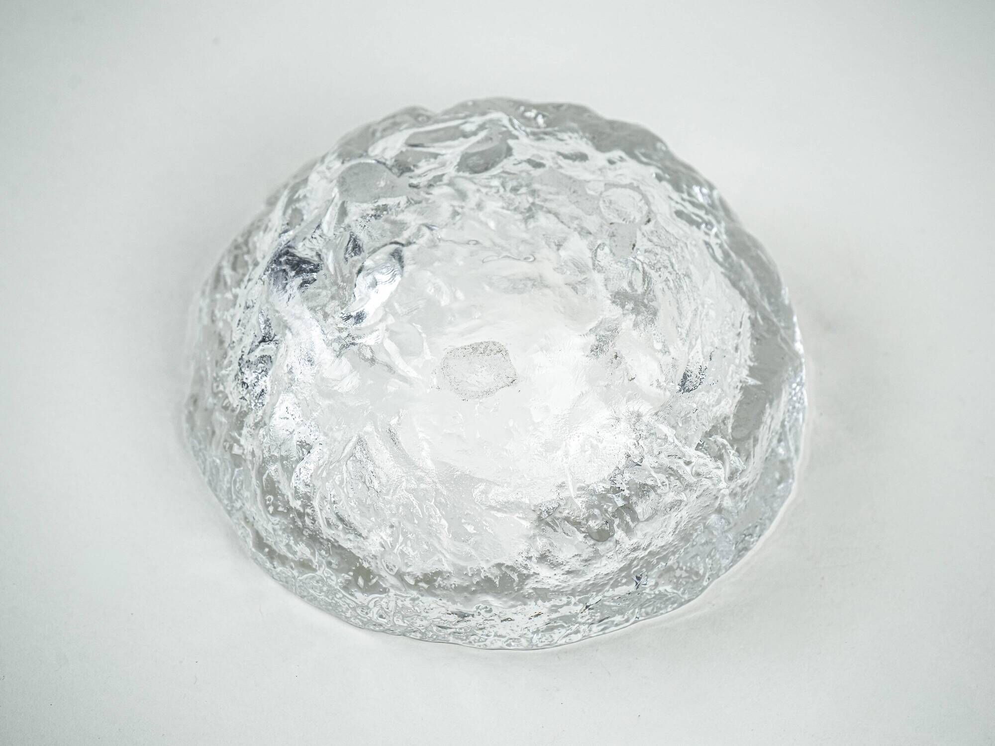 Kosta Boda Textured Glass Platter, Swedish Art Glass, 1960s