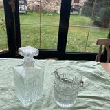 Vintage whiskey decanter and ice bucket