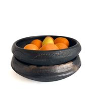 Plat Abron "Kânâh" in smoked terracotta | Ø 31cm diameter