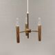 Chandelier with 3 light sources, made of metal and brass. 1960-70s