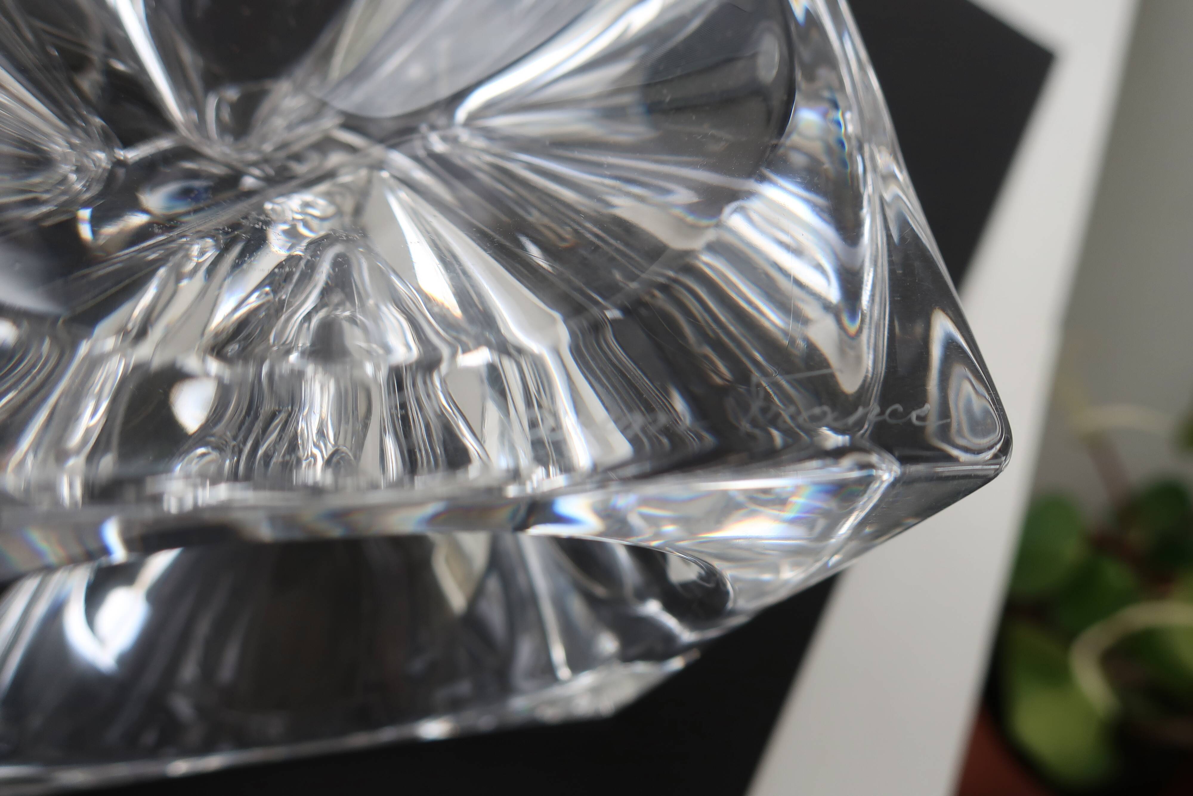 Daum france, rare cendrier cube "roc22", vers 1975, tbe